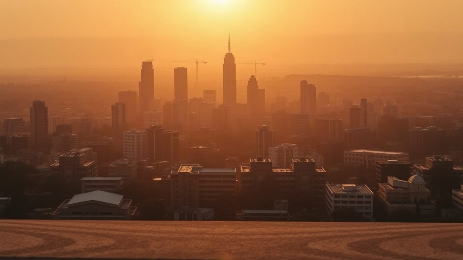 Nairobi skyline at golden hour